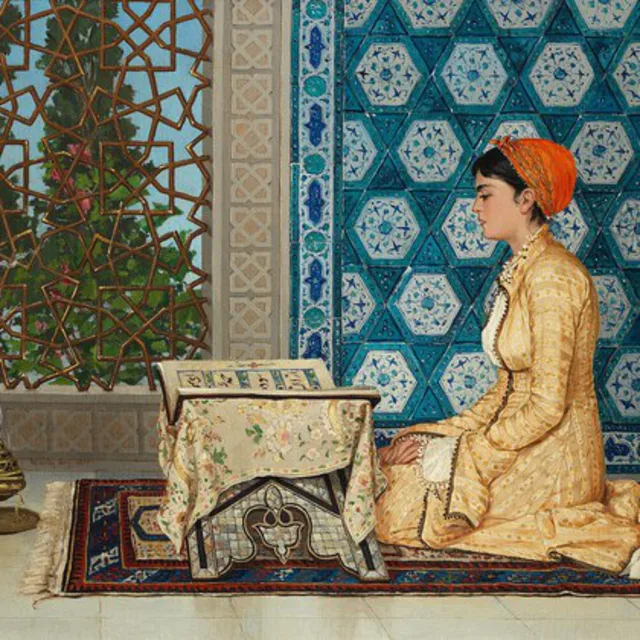 Osman Hamdi Bey, Kitap Okuyan Genç Kız, 1880 · Özel koleksiyon Osman Hamdi Bey, Kitap Okuyan Genç Kız, 1880